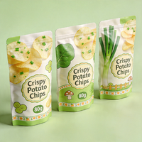 Hot Sale Custom Printed Food Grade High Barrier Metallic Finish Zipper Mylar Bag for Potato Chips Snack Nuts Food Packaging