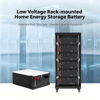 Baterai LiFePO4 48V 51.2V 200Ah 10.24kWh Rakit-Terpasang di Rak, Sistem Hybrid Grid CAN, Sel Grade A, untuk Peralatan Rumah Tangga