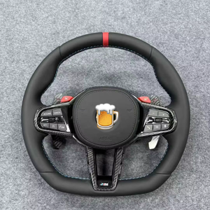 Volant sport de luxe en fibre de carbone CS M4 en forme de D, style sport, cuir, compatible avec F20 F30 F15 F16 F02, modifié pour M3, audio automobile A - Product Image 1