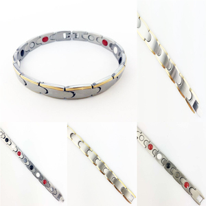 CAMAZ CM 9016 Bracelet en acier inoxydable argenté 316L, chaîne et maillons thérapeutiques à énergie quantique, OEM ODM - Product Image 4