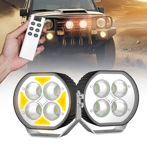 ไฟสปอร์ตไลท์อเนกประสงค์แบบรีโมทอัจฉริยะ สีเหลืองอำพัน 12v สำหรับรถ ATV SUV รถยนต์  ไฟตัดหมอก ไฟขับขี่  แบบ LED  4x4  กำลังไฟ 72W  กันน้ำ IP67 - Product Image 2