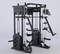 DINUO Rack Smith multifonctionnel avec cage de musculation et deux blocs de poids de 75 kg – Équipement d'entraînement complet en métal pour usage domestique