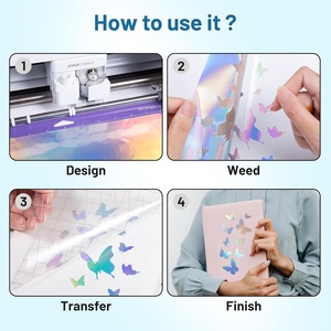 Pellicola Laser Quadrata Piccola con Motivo Geometrico Autoadesiva per Decorazione di <span class=keywords><strong>Gadget</strong></span> Elettronici e Confezioni Creative - Product Image 4