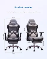 Chaise de bureau ergonomique pivotante réglable en hauteur Sloth Brothers modèle 835A en cuir PU, moderne, pour la maison, le bureau, les jeux, le streaming en direct et l'e-sport