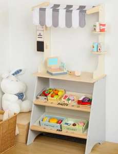 Carrito de tienda de juguetes de madera con <span class=keywords><strong>caja</strong></span> <span class=keywords><strong>registradora</strong></span> <span class=keywords><strong>realista</strong></span>-Supermercado de juego de simulación para niños para jardín de infantes - Product Image 5