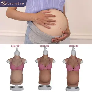 Realista falso embarazo vientre silicona para Actor rendimiento película Props Cosplay disfraz falso barriga bebé Bump