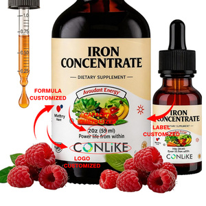 Private Label Iron Liquid Drops 18mg <strong>Vitamin</strong> C Folic Acid <strong>Vitamin</strong> B12 for <strong>Immunity</strong> <strong>System</strong> Raspberry Flavored <strong>Vitamins</strong> Adults - Product Image 6