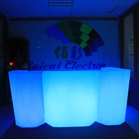 Comptoir de bar LED à 16 couleurs changeantes, mobilier de boîte de nuit, comptoir de bar LED éclairé, produits rotomoulés, rotomoulage