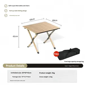 <b>Outdoor</b> Camping Folding <b>Table</b> Carbon Steel Roll <b>Table</b> Portable BBQ Picnic Party Dining X-shaped <b>Table</b> Lifestyle Leisure Roll - Product Image 5
