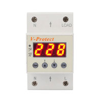 Stabilisateur de tension réglable, protecteur de relais, réinitialisation automatique, monophasé AC, matériau plastique, usage domestique, affichage LED, SVC IP20