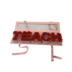 Caja de Regalo Rectangular Rosa Reciclable al por Mayor con Laminado Brillante para Arreglos Florales, Te Amo Mamá, Embalaje para el Día de la Madre - Product Image 1