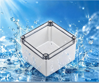 Boîte de jonction en plastique ABS étanche pour extérieur 200x200x130mm IP67 avec couvercle transparent