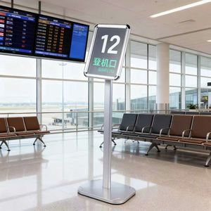 Expositor de Menús Profesional Fijo de 103 cm de Altura con Marco de Aluminio y Base de Acero, Orientación Horizontal y Vertical - Product Image 2