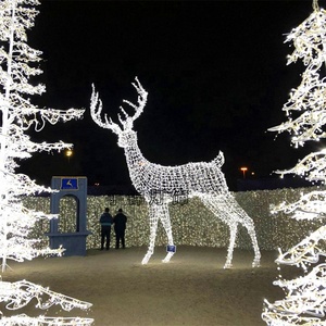 Đèn trang trí Giáng sinh ngoài trời hình khung LED lớn 2D 3D hình tuần lộc cho trung tâm thương mại - Product Image 4