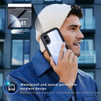 Étui PC étanche à chargement magnétique sans fil, design sportif, protection intégrale 360° pour 16 16Pro/Plus /Pro Max, sac de natation scellé