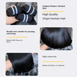 Extensions de cheveux vierges indiens 14A à micro-anneaux, double tirage, cuticules alignées, lisses et volumineuses, tissage de cheveux humains non traités - Product Image 5