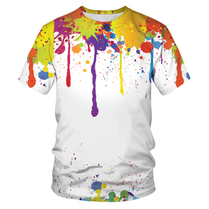 Maglietta estiva a maniche corte da <span class=keywords><strong>uomo</strong></span> girocollo ampia Graffiti Painting 3D stampa digitale t-Shirt a trasferimento termico - Product Image 6