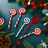Décorations de Noël Mignonnes, Durables et Douces, Sucettes Créatives Bicolores Rouge et Blanc en Plastique, Pendentifs en Forme de Bâtonnets de Bonbons, 3,5x10,5cm
