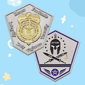 Hollow Wings Moneda de desafío personalizada con esmalte 3D, forma de medalla, de aleación de zinc, chapada en oro, 28mm, para insignia, sin artesanía metálica - Product Image 5