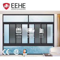 Cadre de fenêtre coulissante EEHE certifié CE, rupture thermique, coupe-vent, anti-chute, cadre en aluminium, cadre en grille, fenêtre coulissante en aluminium