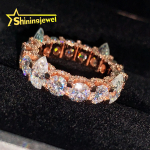 Anello Full Eternity con Design a Orecchie di Gatto, Gioielli Hip Hop in Moissanite, Anello Completamente Ricoperto di Diamanti in <span class=keywords><strong>Argento</strong></span> <span class=keywords><strong>925</strong></span>, Anello Hip Hop in Moissanite - Product Image 1