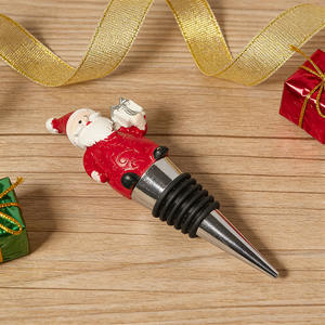 Tapón de Vino Reutilizable al Vacío con Diseño Navideño de <span class=keywords><strong>Caperucita</strong></span> <span class=keywords><strong>Roja</strong></span> y Papá Noel para Regalo - Product Image 2