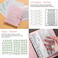 Défi des 100 enveloppes : Coffret cadeau magnétique à feuilles mobiles pour l'épargne quotidienne sur 100 jours