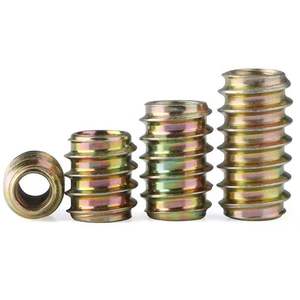 Écrou encastré fileté en bois meubles écrous d'insertion en laiton moletés cylindriques intégrés pour armoire - Product Image 1