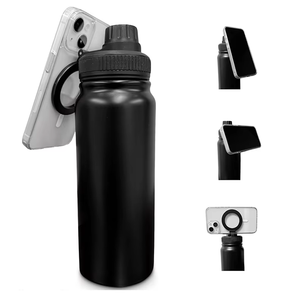 Bouteille d'eau magnétique portable de 24oz avec logo personnalisé avec support pour téléphone Bouteille d'eau réglable Thermos isolé par aimant - Product Image 3