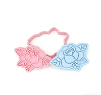 Cetakan Kue 3D Bentuk Hiu & Bunga, Stempel Embossing Tanah Liat DIY