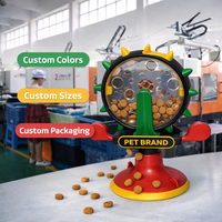 Distributeur de friandises pour chat personnalisable en forme de moulin à vent, base à ventouse, couleurs Pantone, emballage plastique pour la vente au détail, production en série