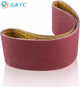 6 pièces de bandes abrasives en oxyde d'aluminium 6x48 pouces, grains 60, 80, 120, 150, 240, 400, personnalisables, OEM, <span class=keywords><strong>pour</strong></span> <span class=keywords><strong>ponceuse</strong></span> à bande - Product Image 1