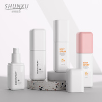 Nouvelle conception de flacon de crème solaire cosmétique personnalisé 80/100/120 ml, flacon vaporisateur pour brume corporelle hydratante, emballage en plastique PET pour soins de la peau