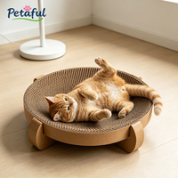 Lit pour chat 2-en-1 en forme de bol, design personnalisé, moderne, écologique, détachable, gain de place, griffoir pour chat en carton recyclé