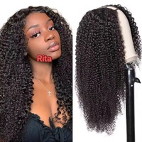 Perruques en cheveux humains bouclés à coupe en V haute, sans colle, cheveux bruts cambodgiens, ondulations profondes, perruque en U, cuticules alignées, cheveux humains indiens bruts bouclés