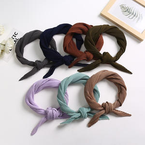 <span class=keywords><strong>Petit</strong></span> mouchoir carré en mousseline de soie 60 plissé couleur unie polyvalent élégant Design de mode pour le printemps automne professionnel - Product Image 2