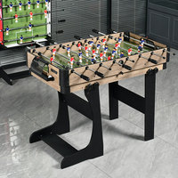 Table de jeu combinée multifonction pliable 2 en 1 de couleur bois, table de jeu multifonction pliable avec baby-foot, billard TM-4880