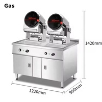 Wok automatique 26cm 30cm 36cm, machine de cuisson intelligente au gaz, machine à remuer, robot cuiseur