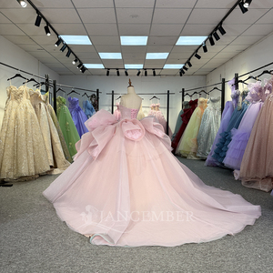 ชุดราตรีงาน Quinceanera สีชมพูวิบวับ รุ่น Dy1296 แบบสั่งตัดได้ ตกแต่งด้วยลูกปัดและลูกไม้ คอร์เซ็ทประดับลูกไม้ แต่งแอพพลิเคชั่นหวานๆ สำหรับงาน Sweet 16 และงาน Vestido De 15 Anos - Product Image 5