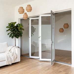 Porte pliante en verre sur mesure pour villa, certifiée NFRC, en alliage d'aluminium, porte d'entrée pliante, porte à économie d'énergie, autres portes - Product Image 1