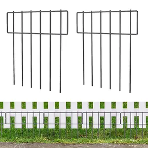 24x 15英寸地下装饰花园围栏狗兔围栏黑色金属围栏面板户外地桩防御