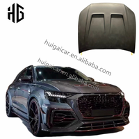 Atualize para os materiais de fibra de vidro do estilo do carro capô dianteiro capô tampa do motor para 2022-2024 Audi Q8 RSQ8 capuzes do motor