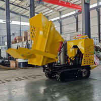 Mini-dumper chenillé hydraulique 500 kg à chargement automatique, petit camion-benne à chenilles économique pour usine