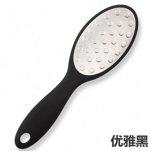 Lima de pies de viaje de acero inoxidable para eliminar piel muerta, lima de pies multifuncional con empujador de cutículas - Product Image 1