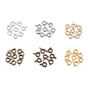 Cierre de resorte para collar, cierre de anillo en O de 6 mm, accesorio para pulsera de joyería DIY, cierre chapado en cobre, hebilla para joyería - Product Image 3