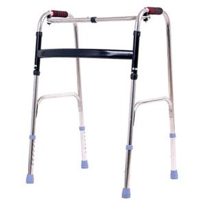 Stainless Steel <b>Walker</b> Folding Walking Aid For <b>Elderly</b> Rehabilitation Equipment Four Legged Cane With Wheels - Product Image 5