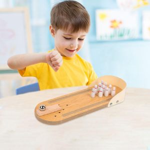 Dessus de table Mini <span class=keywords><strong>jeu</strong></span> de <span class=keywords><strong>bowling</strong></span> ensemble de table en bois Mini bébé adulte bout des doigts boule en acier <span class=keywords><strong>jeu</strong></span> de société pour hommes femmes enfants adolescents - Product Image 5