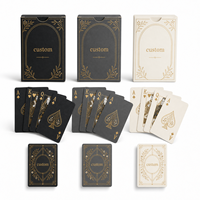 Kartu Permainan Poker Kertas Kraft Hitam Dua Sisi Daur Ulang Kustom dengan Cetak dan Emboss untuk Pernikahan