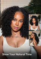 Perruque Afro Bouclée en V avec Cheveux Brésiliens Remy 9A de Haute Qualité Noir Naturel, Sans Colle, avec Cordon de Serrage, Sans Perte de Cheveux, 12-32 Pouces