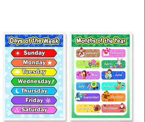 Affiche laminée préscolaire, design complet <span class=keywords><strong>Jours</strong></span>/Mois, pour <span class=keywords><strong>la</strong></span> <span class=keywords><strong>maternelle</strong></span>, l'école à domicile et <span class=keywords><strong>la</strong></span> salle <span class=keywords><strong>de</strong></span> classe - Product Image 6